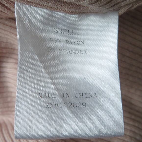 Superdown Revolve Bodysuit Top Halter Ribbed Stretch Open Back Size Medium Taupe - Picture 8 of 10